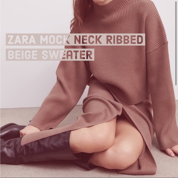 ZARA Mock Neck Ribbed Sweater - Picture 3 of 6
